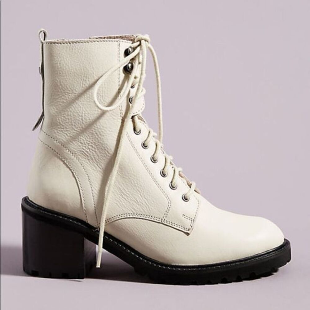 SEYCHELLES Irresistible Combat Boot Off-White and Black